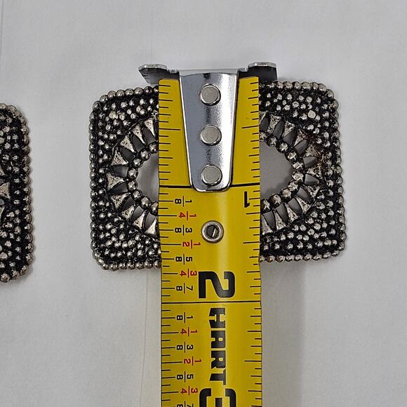 Vintage Shoe Clips Cut Steel Style Silvertone Reenactment Costume Shoe Buckles - Picture 7 of 8